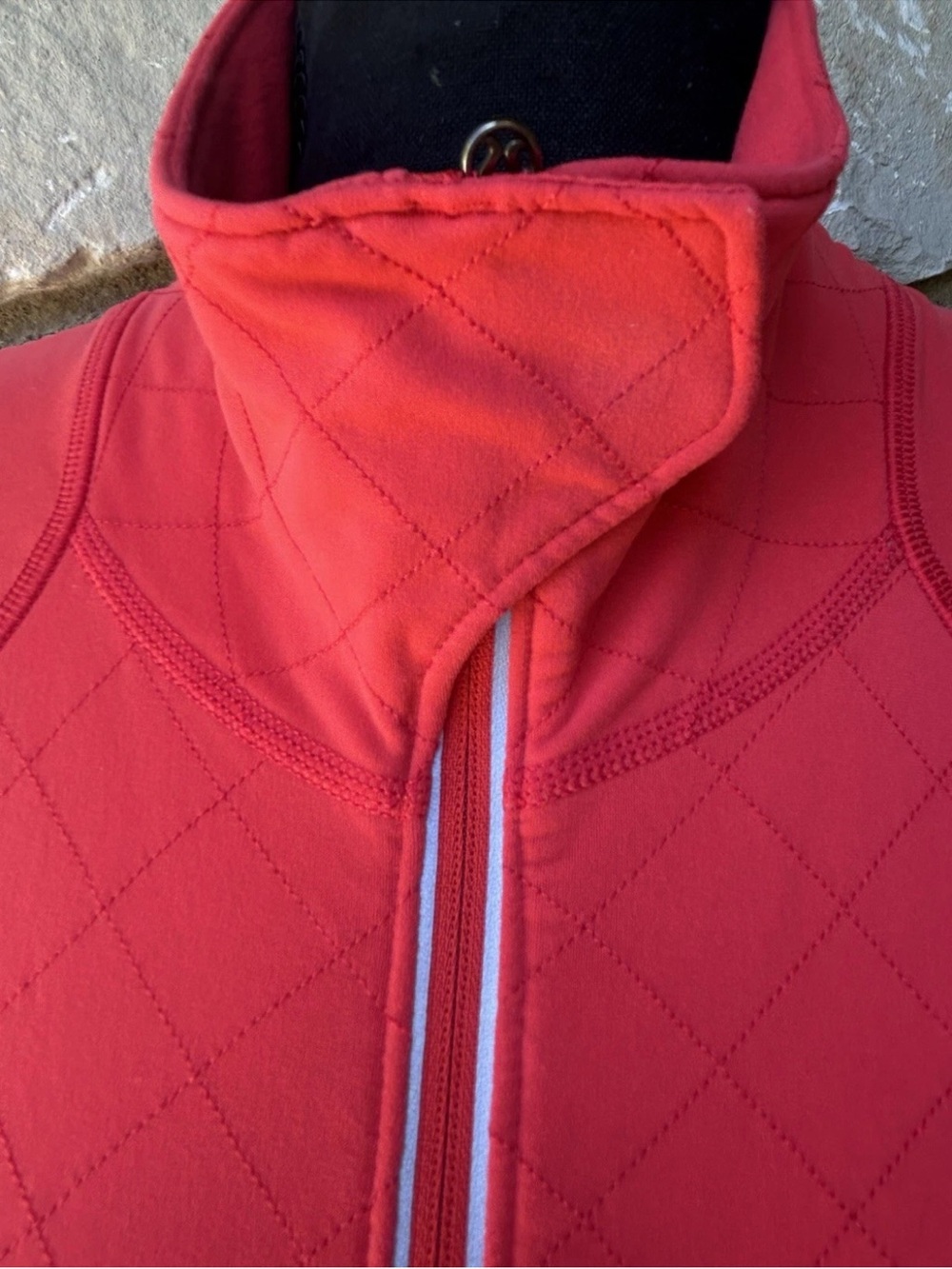 Lululemon Half Zip Pullover Jacket Size 6 Orange Red Quilted Long Sleeve EC - Picture 4 of 12
